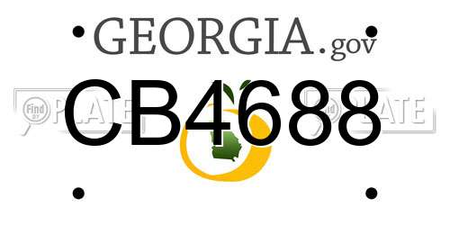CB4688 Georgia License Plate