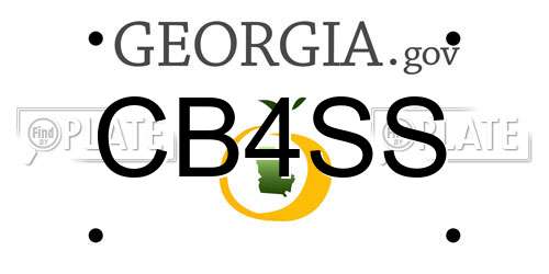 CB4SS Georgia License Plate