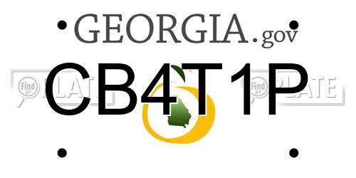 CB4T1P Georgia License Plate