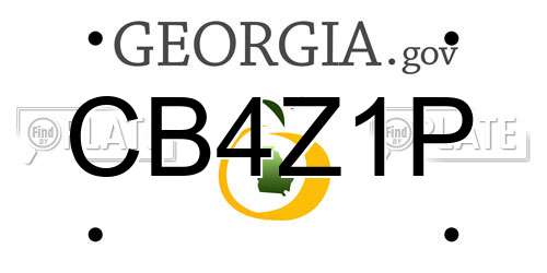 CB4Z1P Georgia License Plate