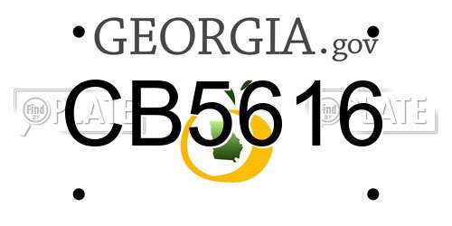 CB5616 Georgia License Plate