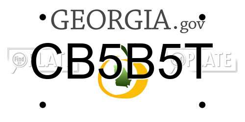 CB5B5T Georgia License Plate
