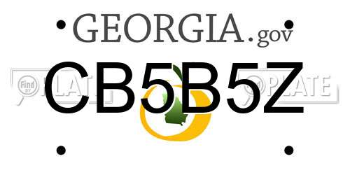 CB5B5Z Georgia License Plate