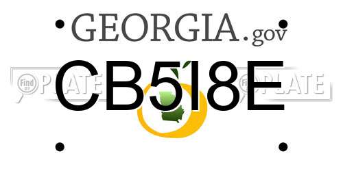 CB5I8E Georgia License Plate