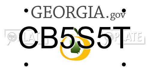 CB5S5T Georgia License Plate