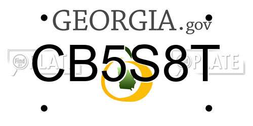 CB5S8T Georgia License Plate