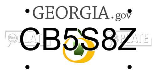 CB5S8Z Georgia License Plate