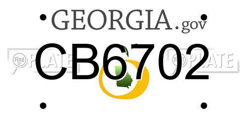 CB6702 Georgia License Plate