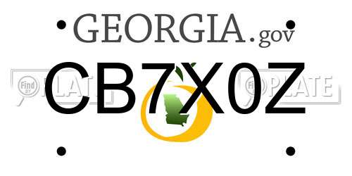 CB7X0Z Georgia License Plate