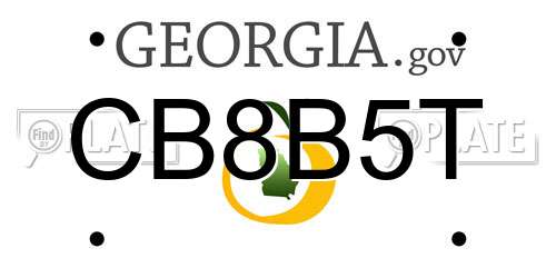 CB8B5T Georgia License Plate