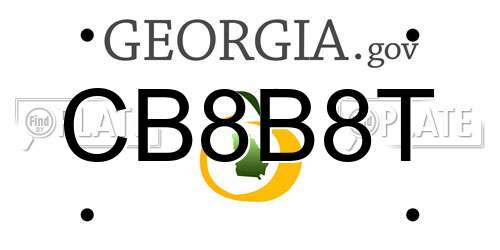 CB8B8T Georgia License Plate