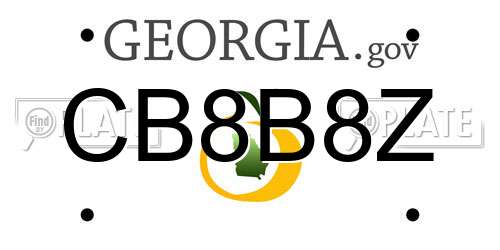 CB8B8Z Georgia License Plate