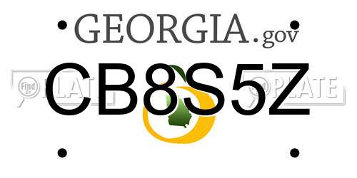 CB8S5Z Georgia License Plate