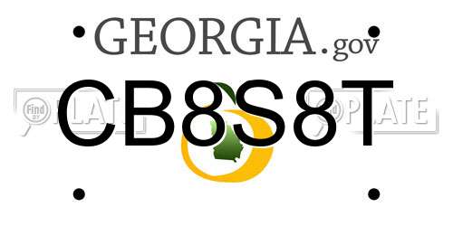 CB8S8T Georgia License Plate