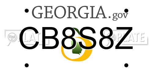 CB8S8Z Georgia License Plate