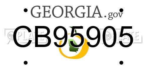 CB95905 Georgia License Plate
