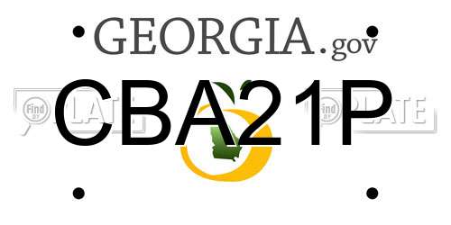 CBA21P Georgia License Plate