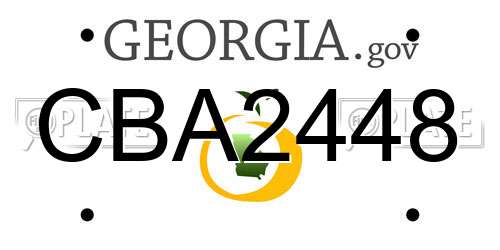 CBA2448 Georgia License Plate