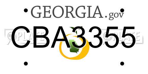 CBA3355 Georgia License Plate