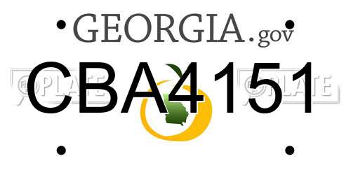 CBA4151 Georgia License Plate