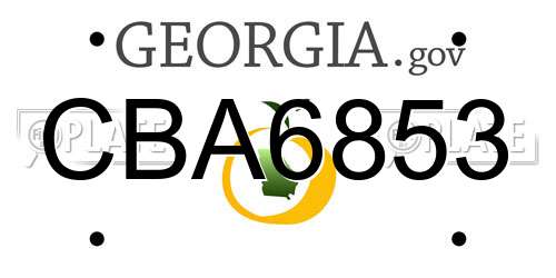 CBA6853 Georgia License Plate