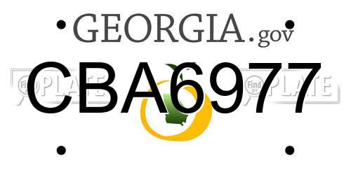 CBA6977 Georgia License Plate