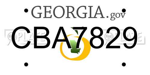 CBA7829 Georgia License Plate