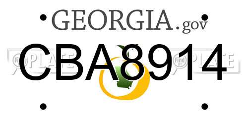 CBA8914 Georgia License Plate