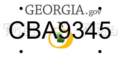CBA9345 Georgia License Plate