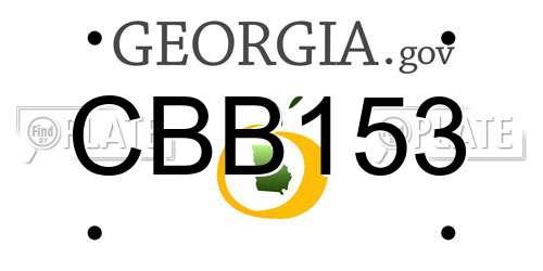 CBB153 Georgia License Plate