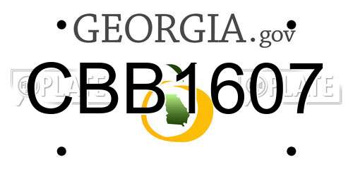 CBB1607 Georgia License Plate