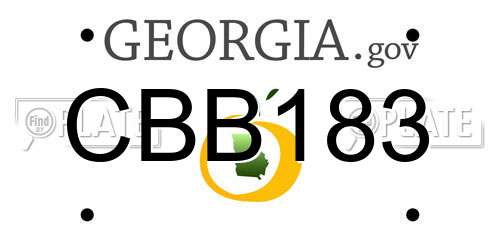 CBB183 Georgia License Plate