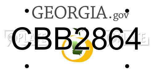 CBB2864 Georgia License Plate