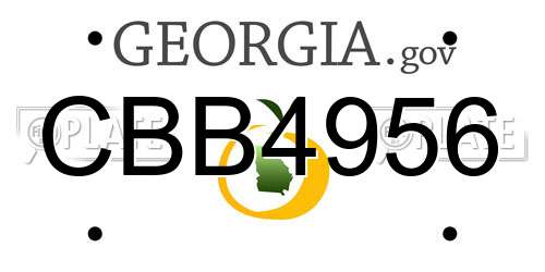 CBB4956 Georgia License Plate