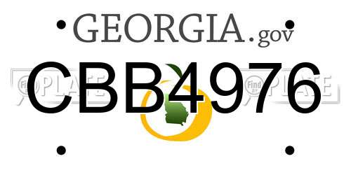 CBB4976 Georgia License Plate