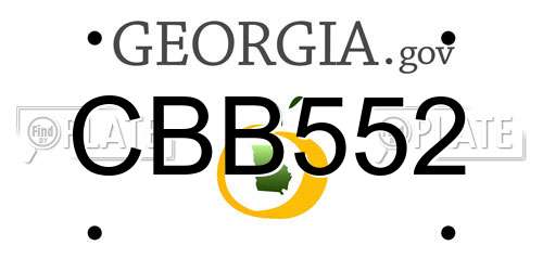 CBB552 Georgia License Plate