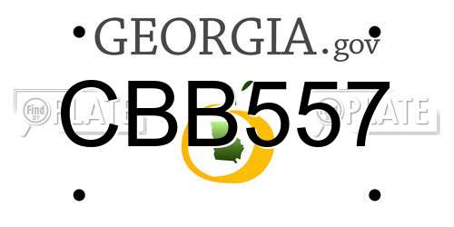 CBB557 Georgia License Plate