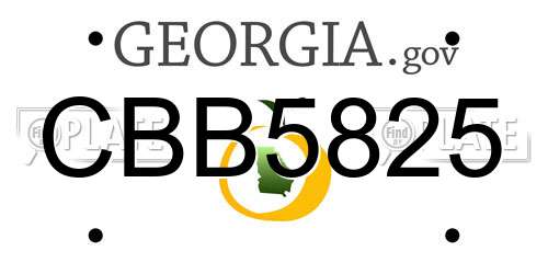 CBB5825 Georgia License Plate