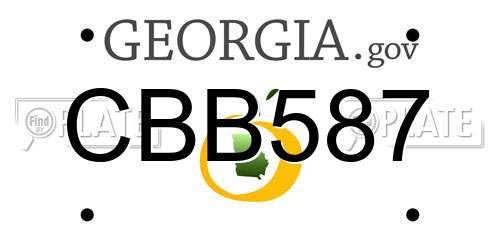 CBB587 Georgia License Plate