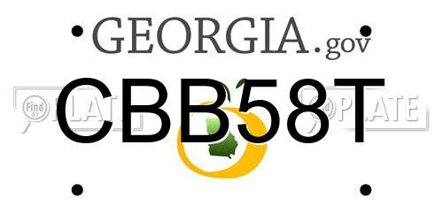 CBB58T Georgia License Plate