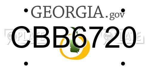 CBB6720 Georgia License Plate