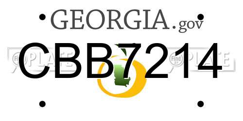 CBB7214 Georgia License Plate