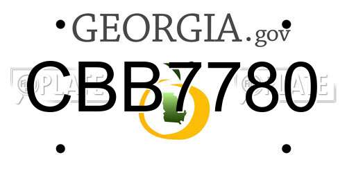 CBB7780 Georgia License Plate