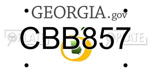 CBB857 Georgia License Plate