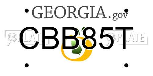 CBB85T Georgia License Plate