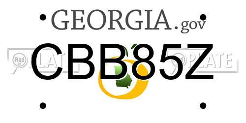 CBB85Z Georgia License Plate