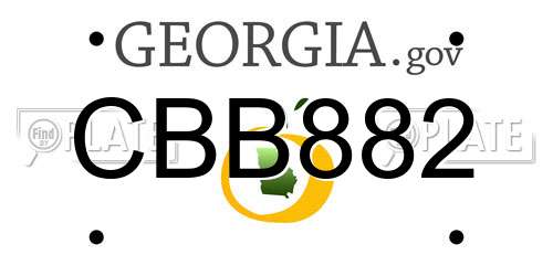 CBB882 Georgia License Plate