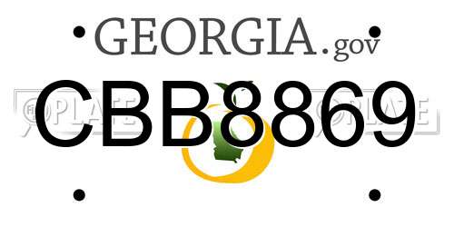 CBB8869 Georgia License Plate