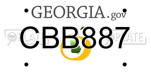 CBB887 Georgia License Plate