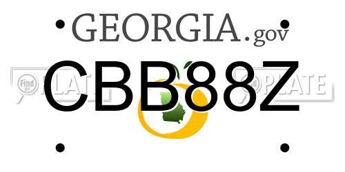 CBB88Z Georgia License Plate